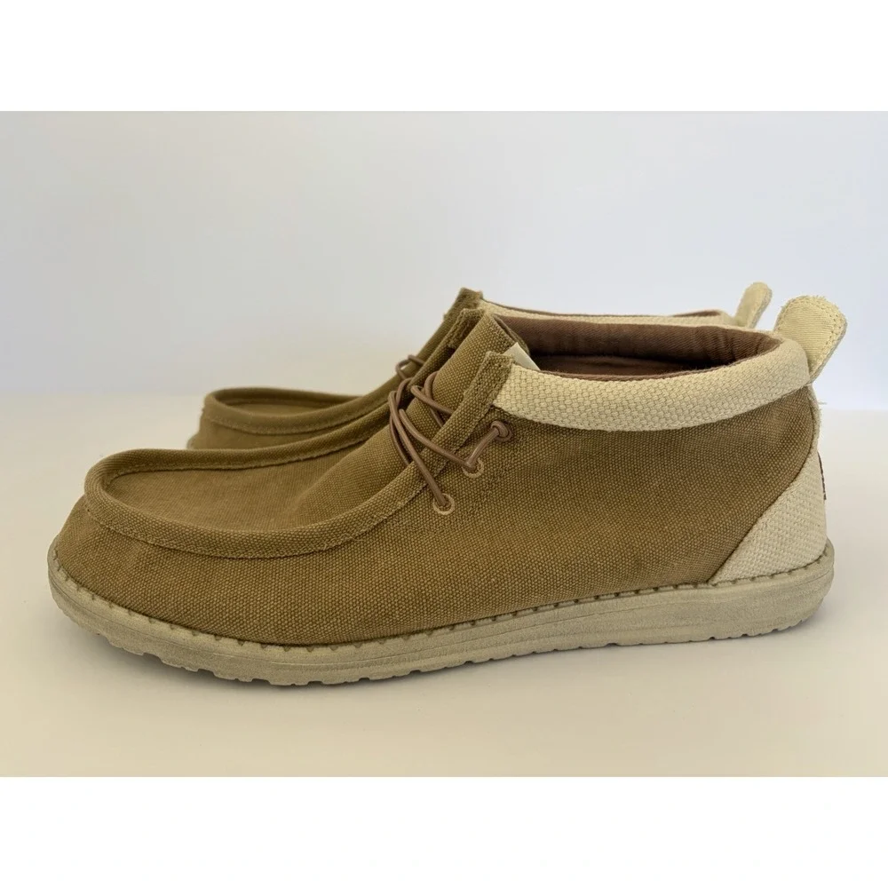 HEYDUDE Wally Mid Salt N Stone Size 15 Men's White &‎ Tan Comfort Shoes Casual